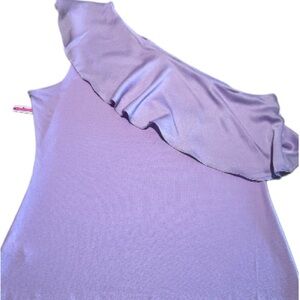 HALOGEN LADIES ONE SLEEVE RUFFLED LILAC BLOUSE, SIZE XL, NWT